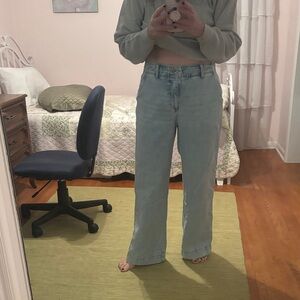 Talbot’s relaxed trouser jeans women 8 Light Wash wide leg